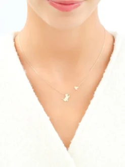 Złoty naszyjnik - kot, ptak