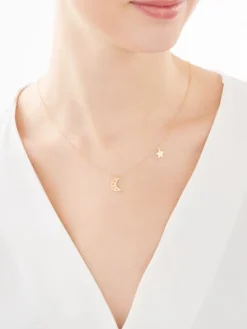 Złoty naszyjnik - Księżyc, gwiazda