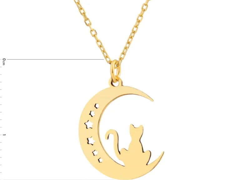 Złoty naszyjnik - Księżyc, kot