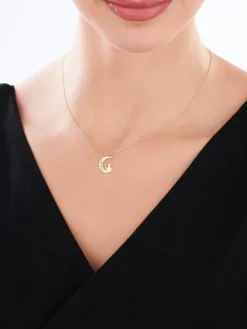 Złoty naszyjnik - Księżyc, kot