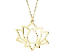 Złoty naszyjnik - kwiat lotosu