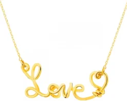 Złoty naszyjnik - love