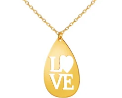 Złoty naszyjnik - love