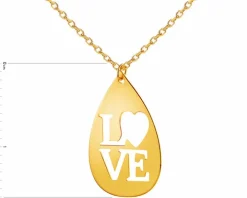 Złoty naszyjnik - love