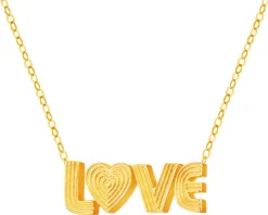 Złoty naszyjnik - love