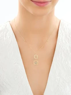 Złoty naszyjnik - nieskończoność, serce