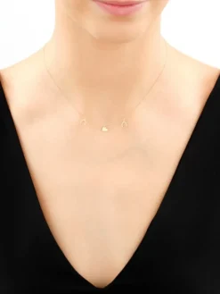 Złoty naszyjnik - podkowy, serca