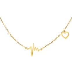 Złoty naszyjnik - serce, EKG serca