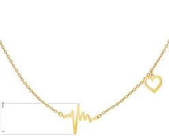 Złoty naszyjnik - serce, EKG serca