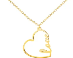 Złoty naszyjnik - serce, love