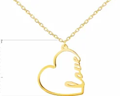 Złoty naszyjnik - serce, love