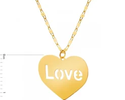 Złoty naszyjnik - serce, love