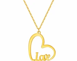 Złoty naszyjnik - serce, love