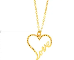 Złoty naszyjnik - serce, love