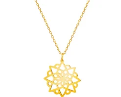 Złoty naszyjnik, ankier - gwiazda, rozeta