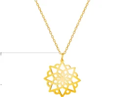 Złoty naszyjnik, ankier - gwiazda, rozeta