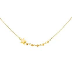 Złoty naszyjnik, ankier - gwiazda, kulki