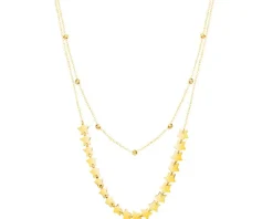 Złoty naszyjnik, ankier - gwiazdy, kulki