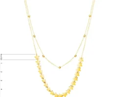Złoty naszyjnik, ankier - gwiazdy, kulki