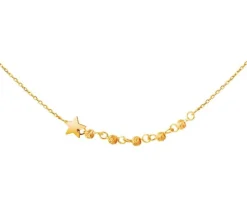 Złoty naszyjnik, ankier - gwiazda, kulki