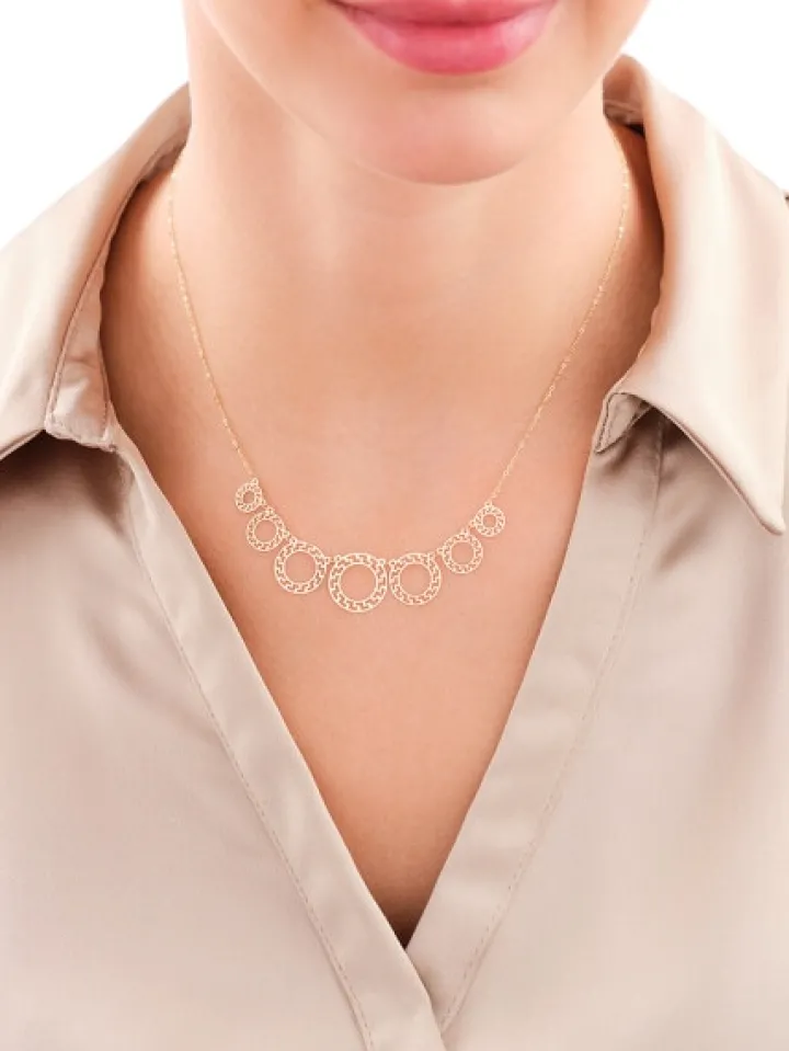 Złoty naszyjnik, ankier - koła