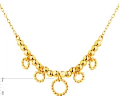 Złoty naszyjnik, ankier - koła, kulki