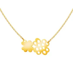 Złoty naszyjnik, ankier - koniczyny