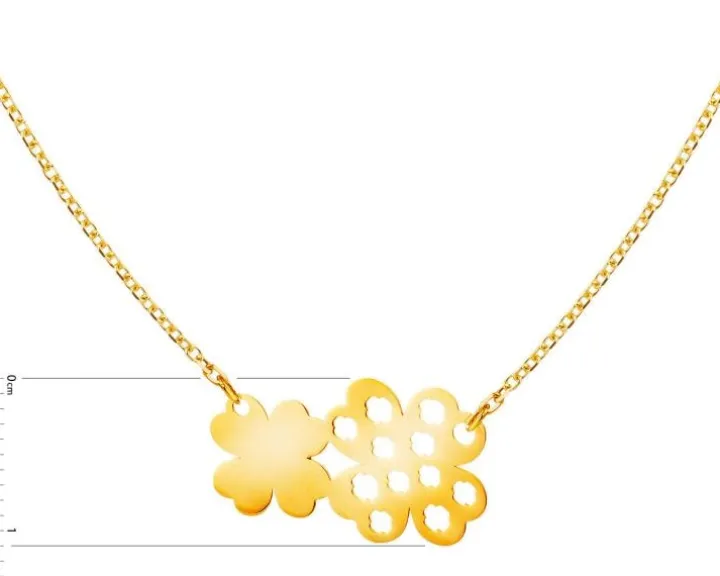 Złoty naszyjnik, ankier - koniczyny