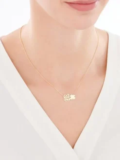 Złoty naszyjnik, ankier - koniczyny