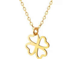 Złoty naszyjnik, ankier - koniczyna