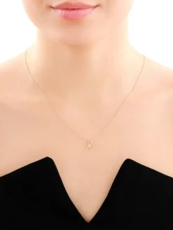 Złoty naszyjnik, ankier - koniczyna