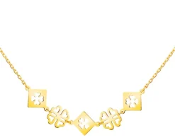 Złoty naszyjnik, ankier - koniczyny