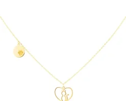 Złoty naszyjnik, ankier - kot, łapka