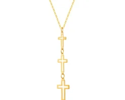 Złoty naszyjnik, ankier - krzyże