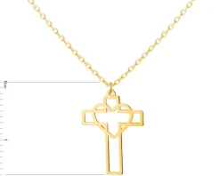 Złoty naszyjnik, ankier - krzyż