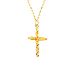 Złoty naszyjnik, ankier - krzyż