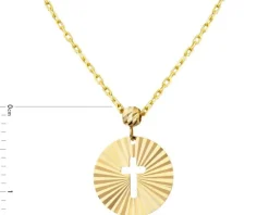 Złoty naszyjnik, ankier -  krzyż