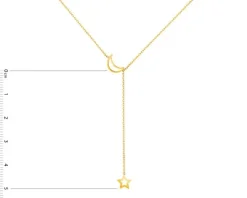 Złoty naszyjnik, ankier - Księżyc,  gwiazda