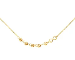 Złoty naszyjnik, ankier - kulki, nieskończoność