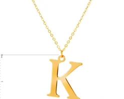 Złoty naszyjnik, ankier - litera K