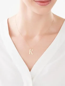 Złoty naszyjnik, ankier - litera K