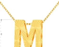 Złoty naszyjnik, ankier - litera M
