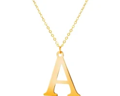 Złoty naszyjnik, ankier - litera A