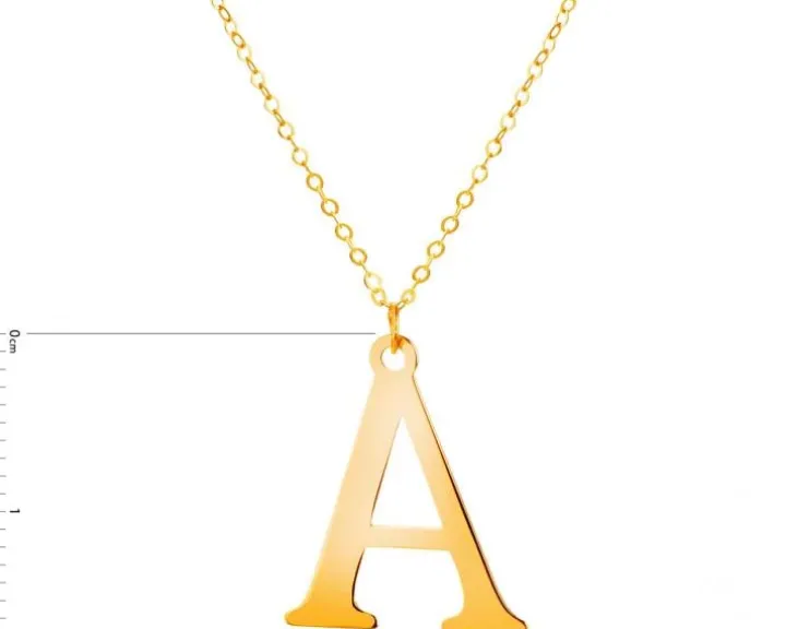 Złoty naszyjnik, ankier - litera A