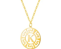Złoty naszyjnik, ankier - litera K