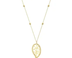 Złoty naszyjnik, ankier - liść