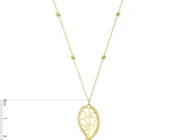 Złoty naszyjnik, ankier - liść