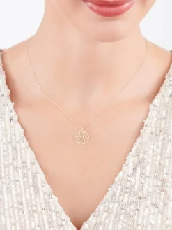 Złoty naszyjnik, ankier - litera M