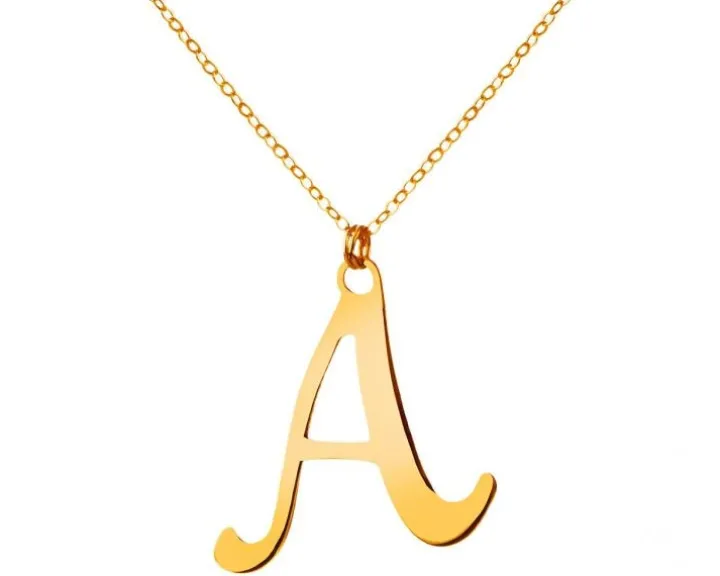 Złoty naszyjnik, ankier - litera A