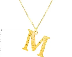 Złoty naszyjnik, ankier - litera M